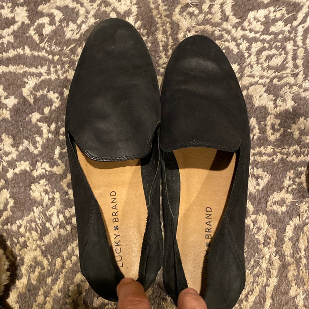 Lucky brand black leather loafers